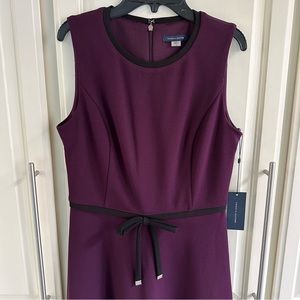 NWT Tommy Hilfiger Purple Dress Size 4 - Black Trim and Bow, Gold Hardware